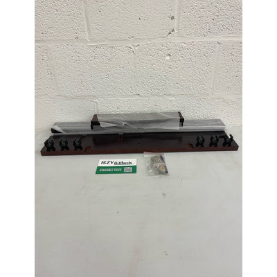 Iszy Billiards Pool Cue Rack, Billiard Stick Holder Holds 6 Cues, Balls Mahogany