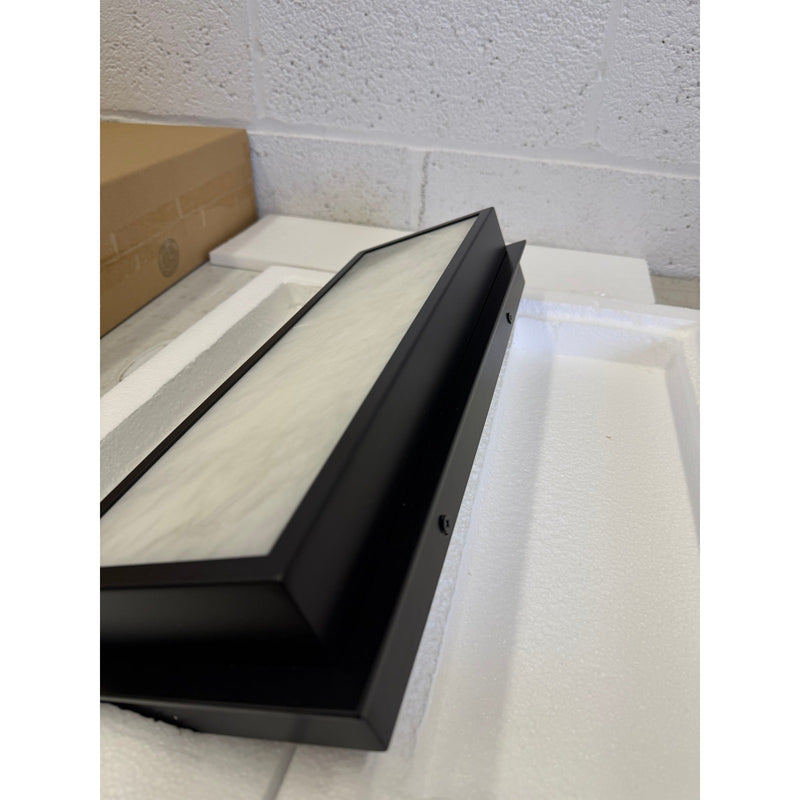 Doraimi Natural Alabaster Wall Sconce,16" x 6" LED Light Fixture - Black