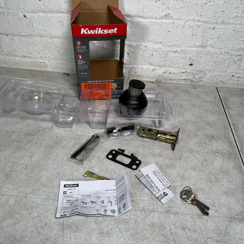 Kwikset Single Cylinder Deadbolt w SmartKey Signature Series 980 Venetian Bronze