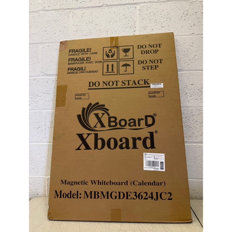 XBoard Magnetic Calendar Whiteboard 36" x 24", Silver Aluminum Frame