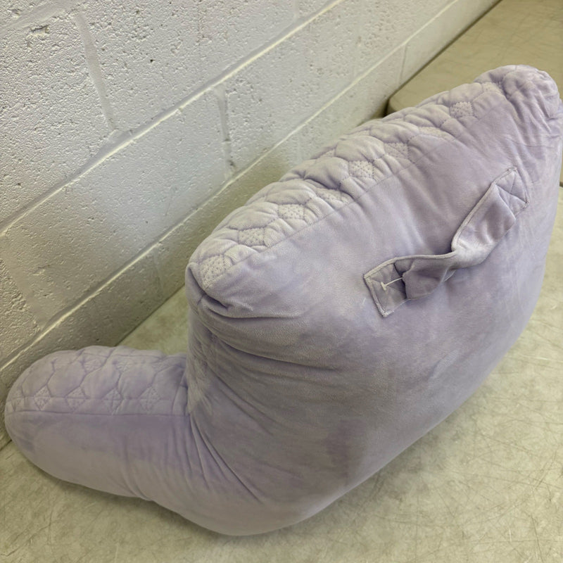 Soft Plush Backrest Pillow, 36"W x 20"H, Reading Pillow - Purple w Circle Design
