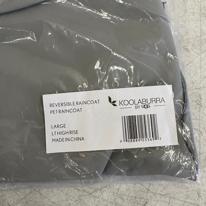 Koolaburra UGG Pet Reversible Hooded Raincoat for Dogs 17-18" Collar, Gray Large