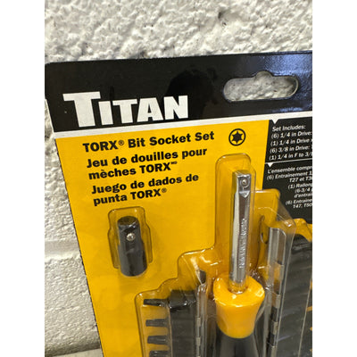 Titan 14 pc. Torx Bit Socket Set with Storage Rails, Hand Tools - 16190
