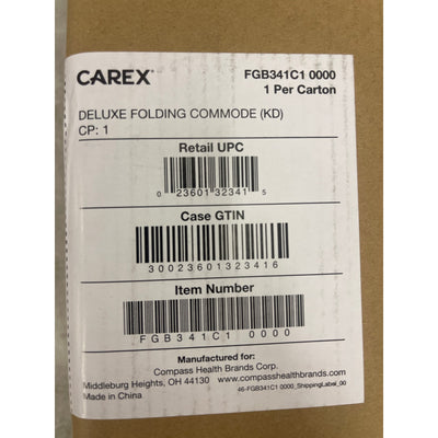 Carex 3-in-1 Folding Bedside Commode Raised Toilet Seat Portable Toilet 300 lbs