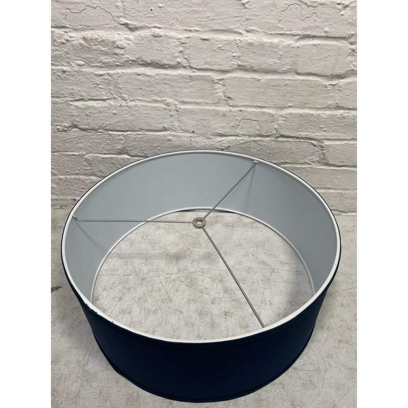 Fenchel Shades Linen Navy Blue Drum Lamp Shade 18" Top D x 18" Bottom D x 7" H