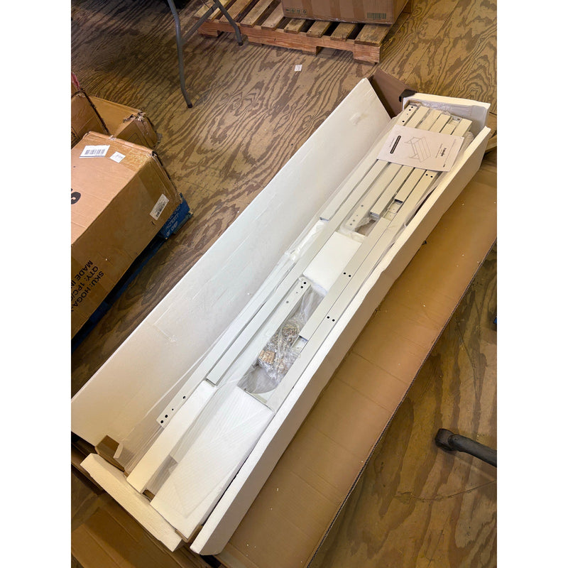 Tribesigns Rectangle Conference Table 71" x 33" x 29" White Metal Frame, (Oak)