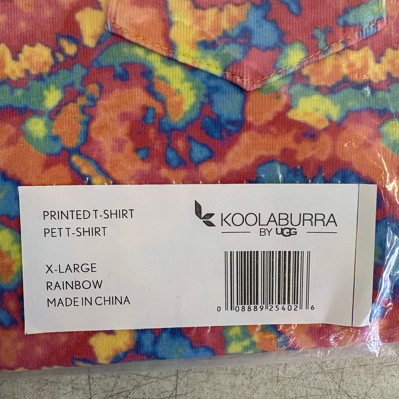 Koolaburra by UGG Printed Pet T-Shirt Dog Clothes - 20-21" Collar, Rainbow - XL