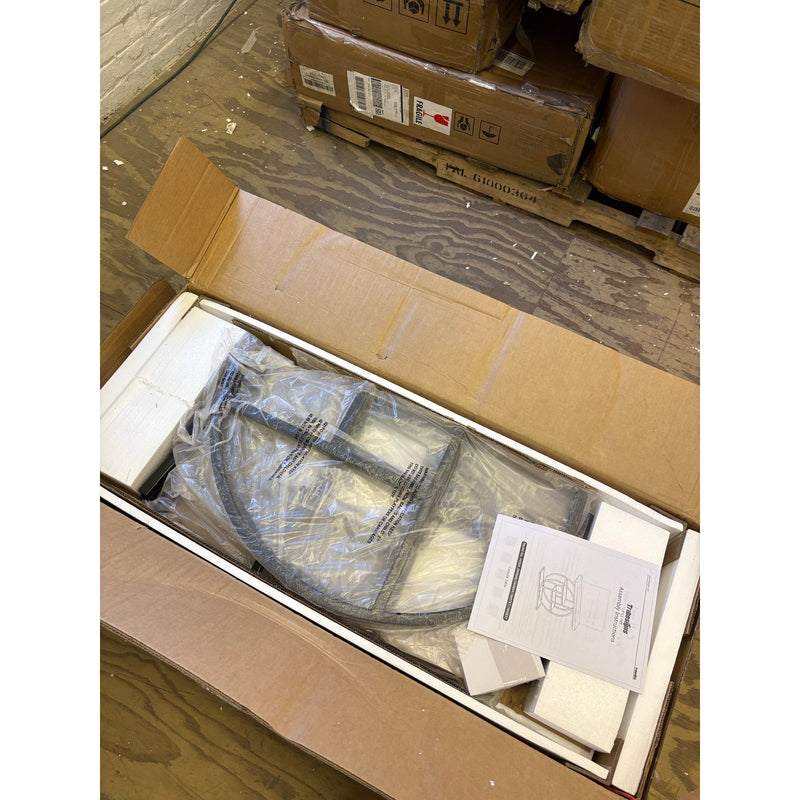 Tribesigns 41.3" Console Table, Industrial 4-Tier Sofa Table w Circle Base Brown