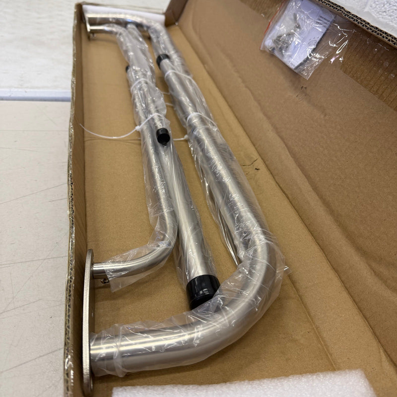 Room Darkening Wrap Around Double Curtain Rods for Window 28-48", Satin Nickel