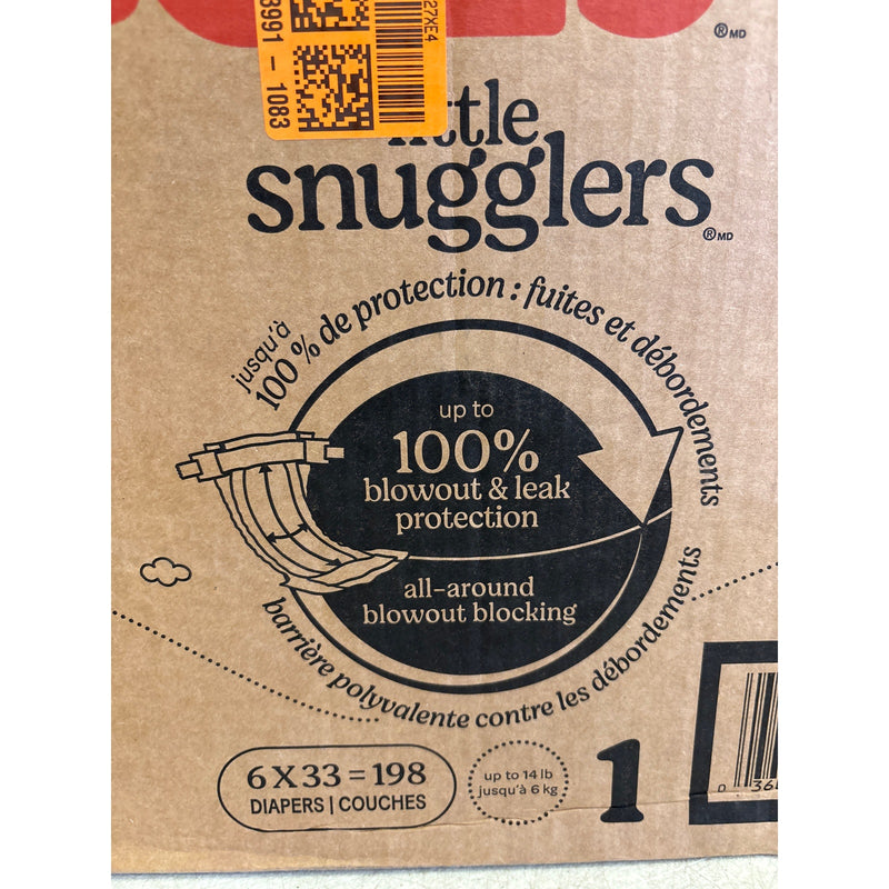 Baby Diapers Size 1 (8-14 lbs), 198ct, Huggies Little Snugglers Newborn Diapers