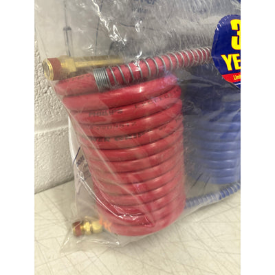 Phillips 15' POLAR AIR Coiled Air Hose - Red/Blue with Power Grip - 11-5150