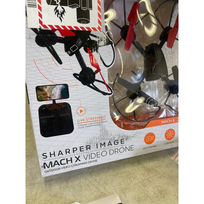 Sharper Image Drone Mach X Outdoor Video Streaming Camera 200 Ft Range - Black
