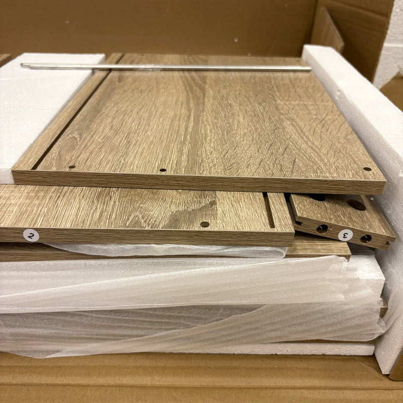 VINGLI 3-Drawer File Cabinet with Lock, 26" H - Wood Rolling Filing Cabinets Oak