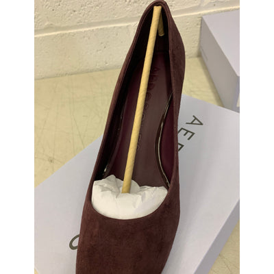 Aerosoles Shoes Betsy Comfortable Women's Almond Toe Pump Auburn Suede 10 Wide
