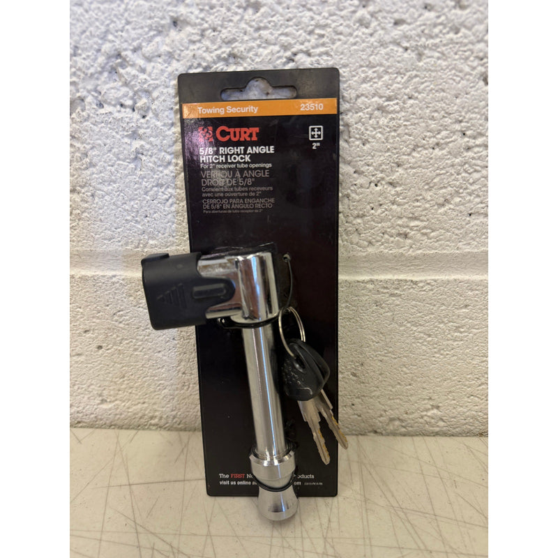 CURT Right-Angle Trailer Hitch Lock, 5/8-Inch Pin Diameter, Fits 2-Inch Receiver