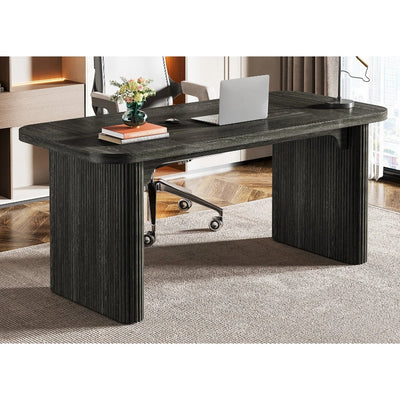 Tribesigns 62.2" Wood Executive Desk Simple Rectangular Computer Table - Black