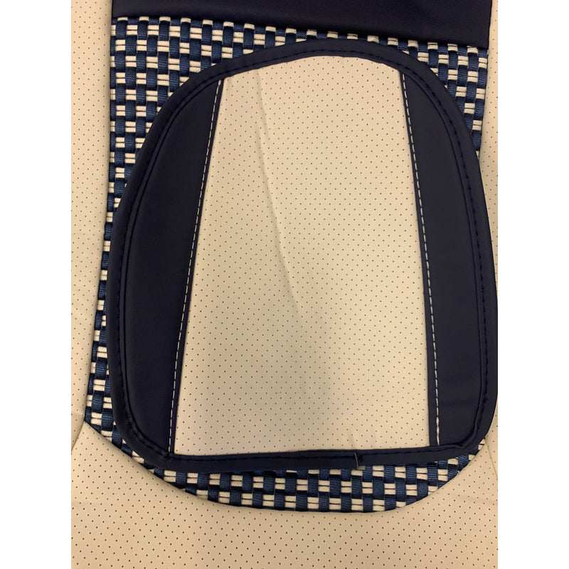 The Cushion World Car Seat Cushion Covers Navy & Cream Checkered, Universal Fit