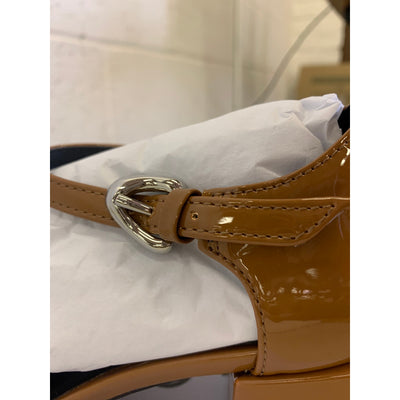 Aerosoles Women's Shoes Ankle Strap Two Piece Block Heel Tan Faux Leather Size 6