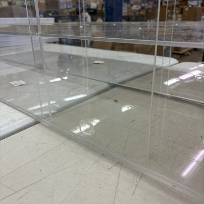 Clear Display Case w Mirror in Back 48 x 24 x 10.5 Inches, 4 Rows w Sliding Door