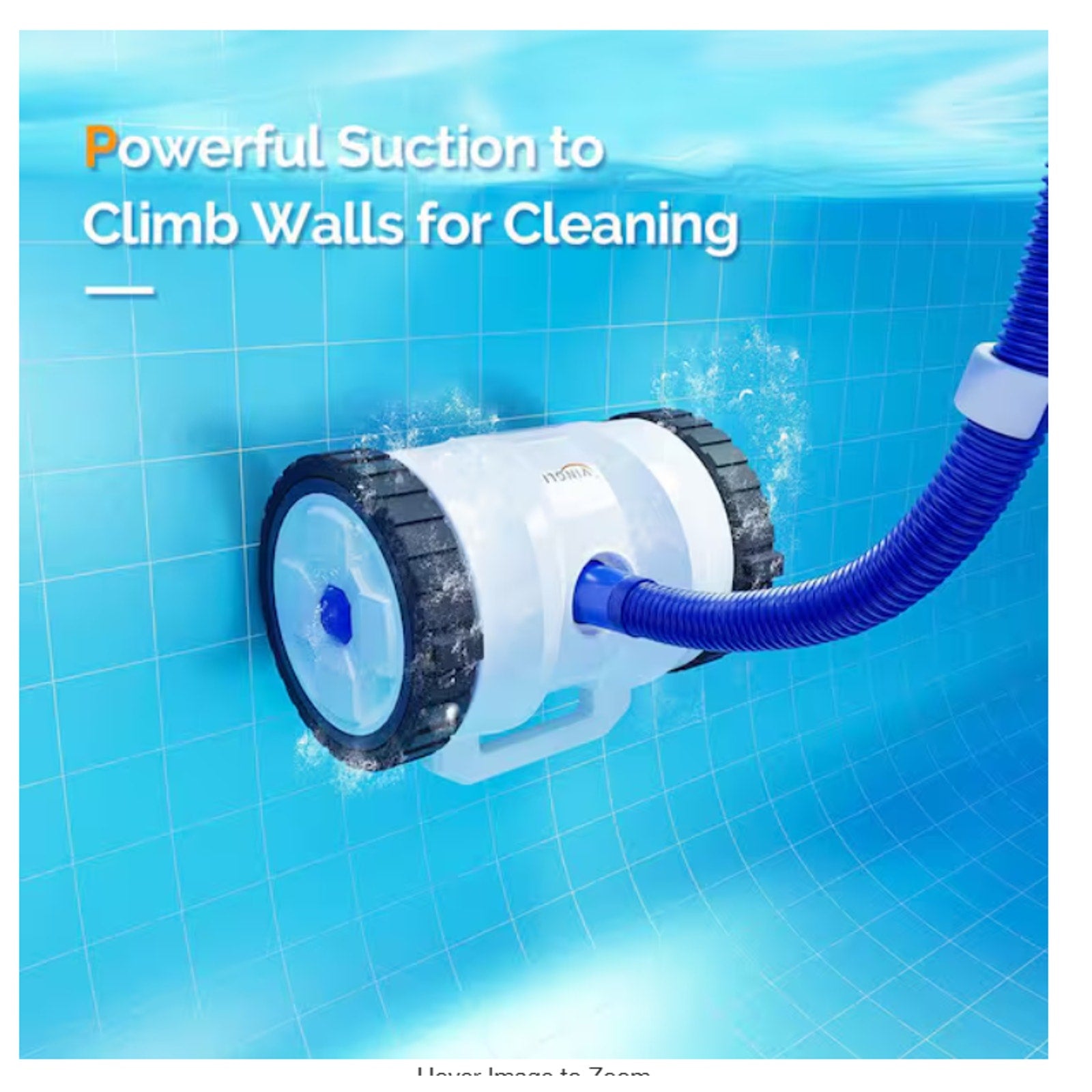 VINGLI Automatic Suction Pool Vacuum Flat Pool Climbs Wall 40ft Hose M ...