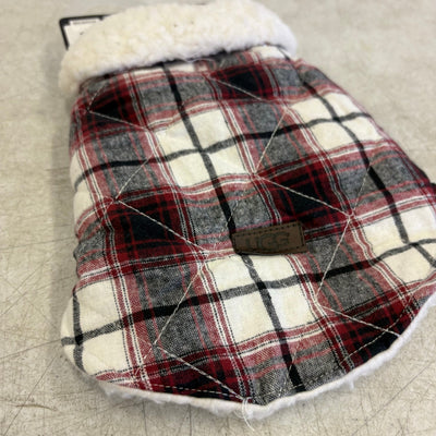 UGG for Pet Oakland Dog Coat, Dog / Cat 6-8" Collar, Red Plaid - Xtra Small