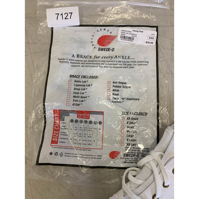 Swede-O Ankle Lok Support with Knit Tongue, XX-Small Ankle Brace White