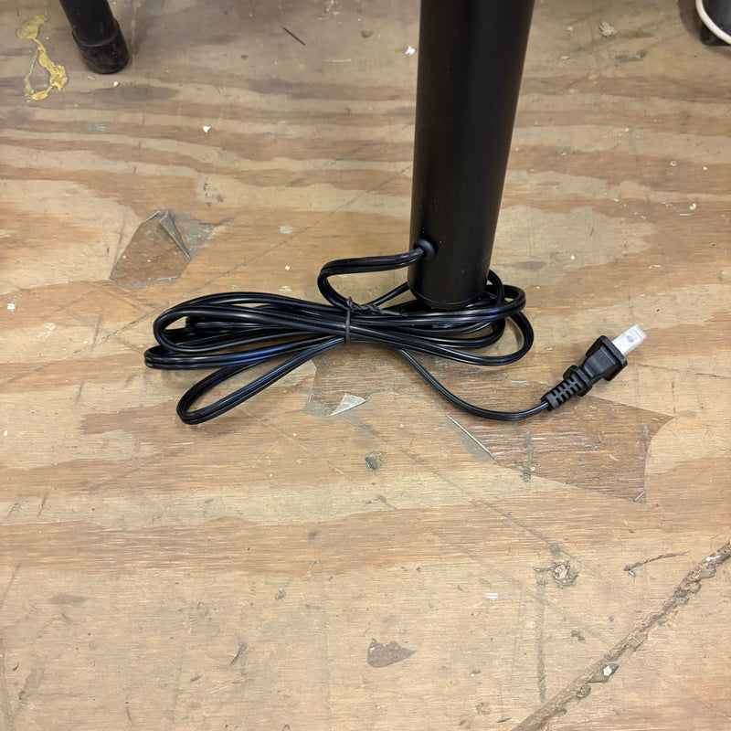 80" Floor Lamp Boho w Rotary Switch, 3 Lights Arc Lamp w Wicker Shade - Black