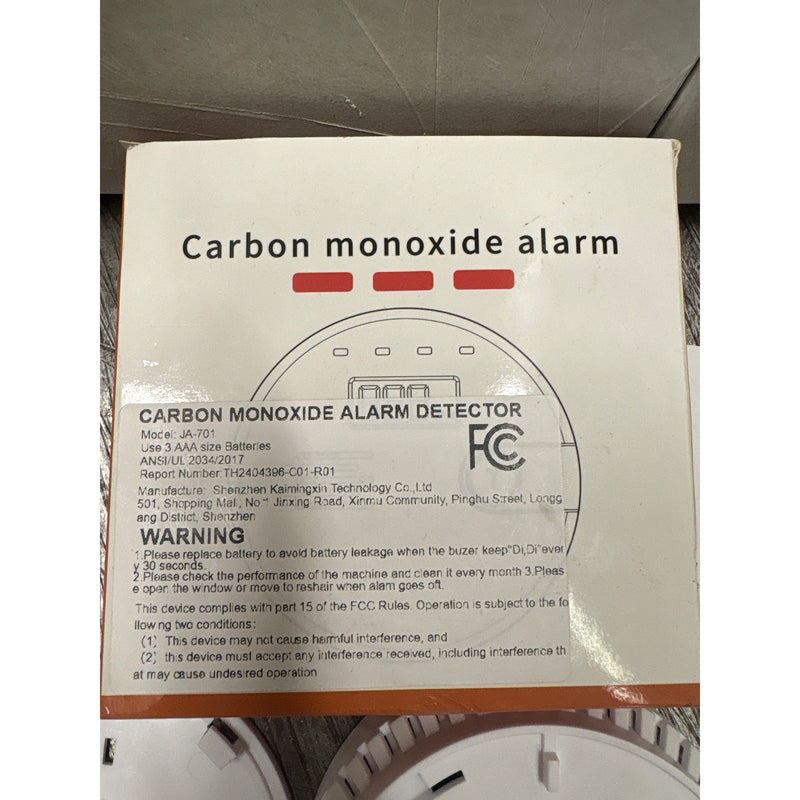 PACK-OF-4 Carbon Monoxide & CO Detectors & Alarms Digital LCD Display JA-701