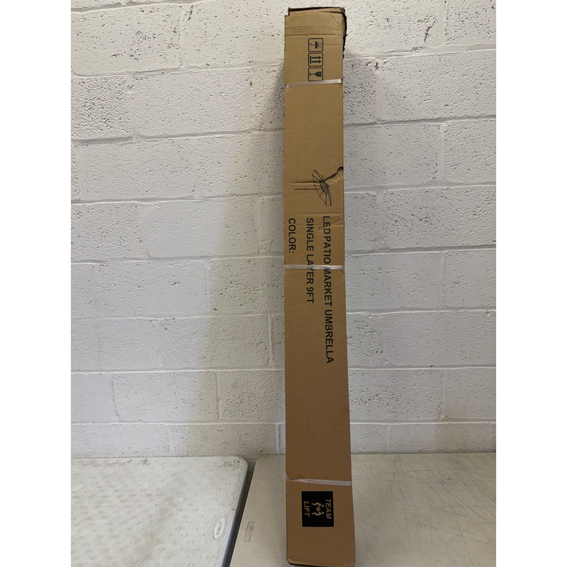 EliteShade LED Patio Market Umbrella (9ft wide), 3-Tier Ventilation - Navy Blue