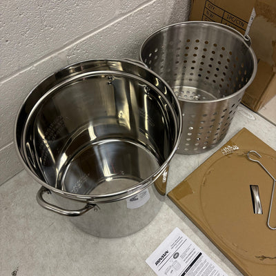 ROVSUN 36 QT Stainless Steel Stock Pot with Steamer Basket & Lifting Hook