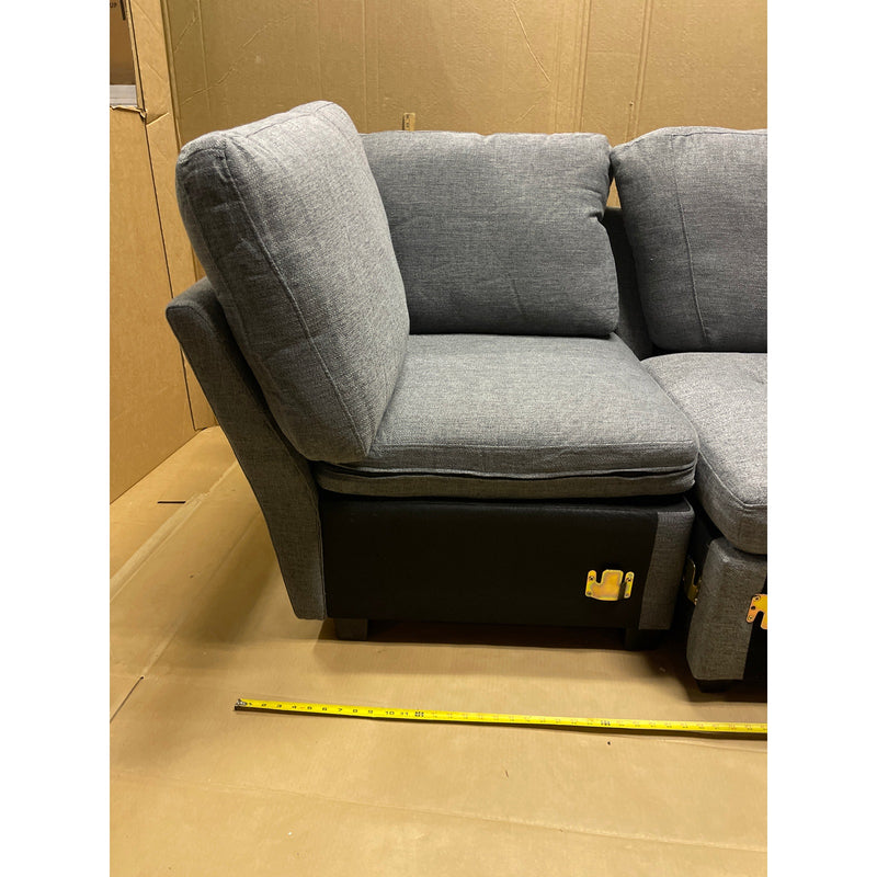 Set-of-2 33 x 36 x 36" Love Seat, Corner Chairs, Living Room Furniture, Gray