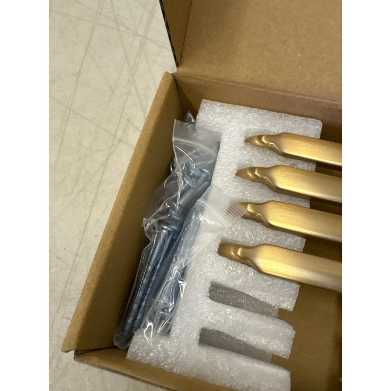6-Pack Goo-Ki Champagne Bronze Drawer Handles 3-3/4" Hole Centers Straight Pull
