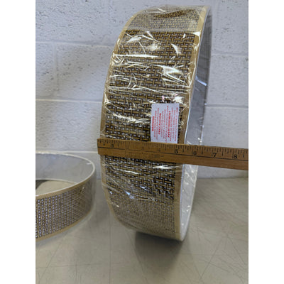 Leading Lightning 22in Woven Rattan Linen Hanging Light Fixture, Mount Ceiling