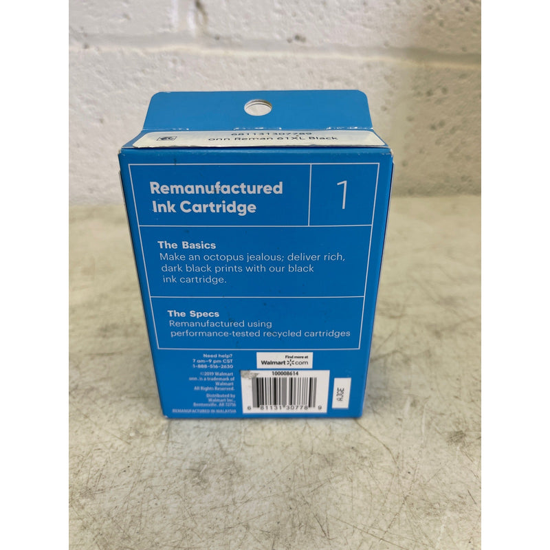 onn. Remanufactured Ink Cartridge, HP 61XL Black