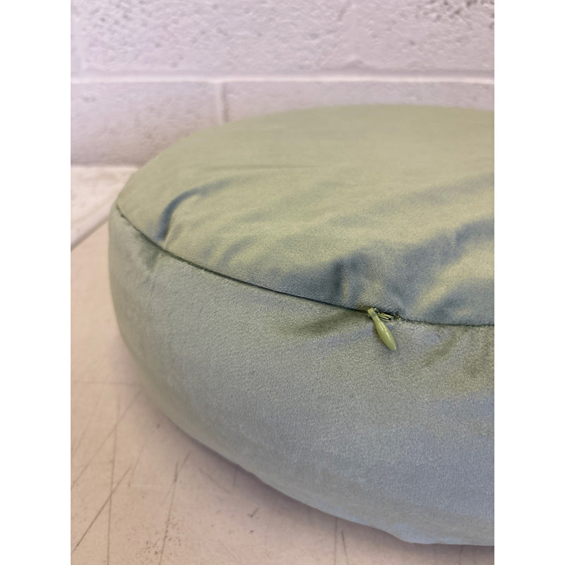 Florensi Round Meditation Cushion, Soft, Side Handle, 16 x 5 Inches, Sage Green