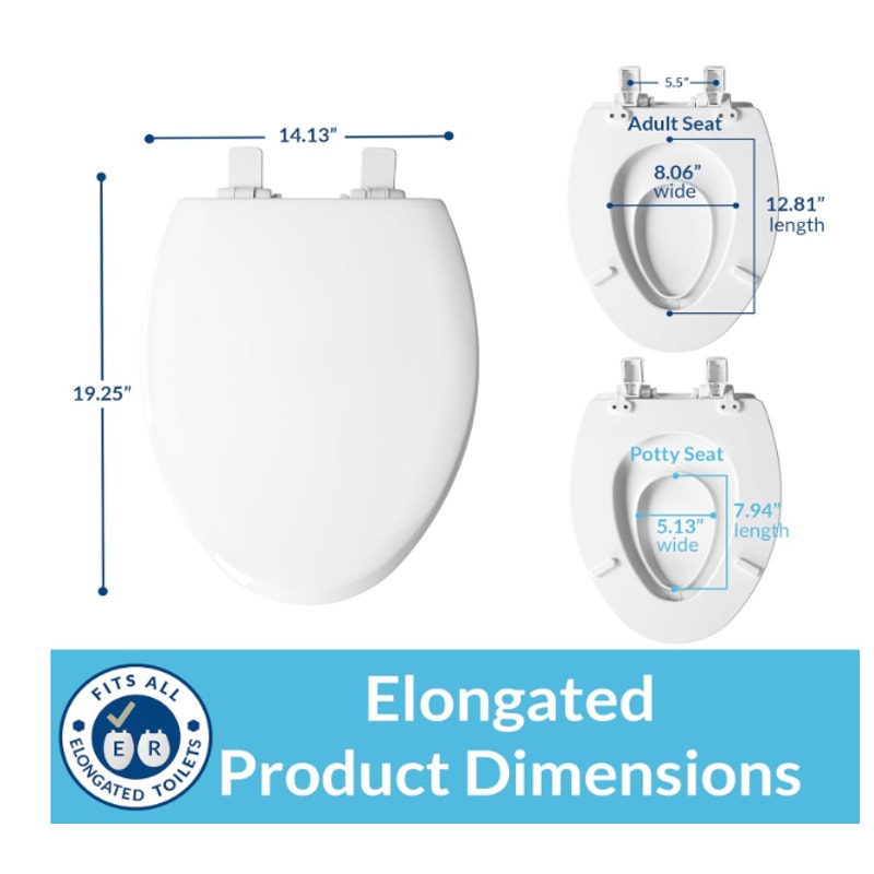 Mayfair NextStep2 Toilet Seat w Toddler Potty Training Seat Built-In, Slow Close