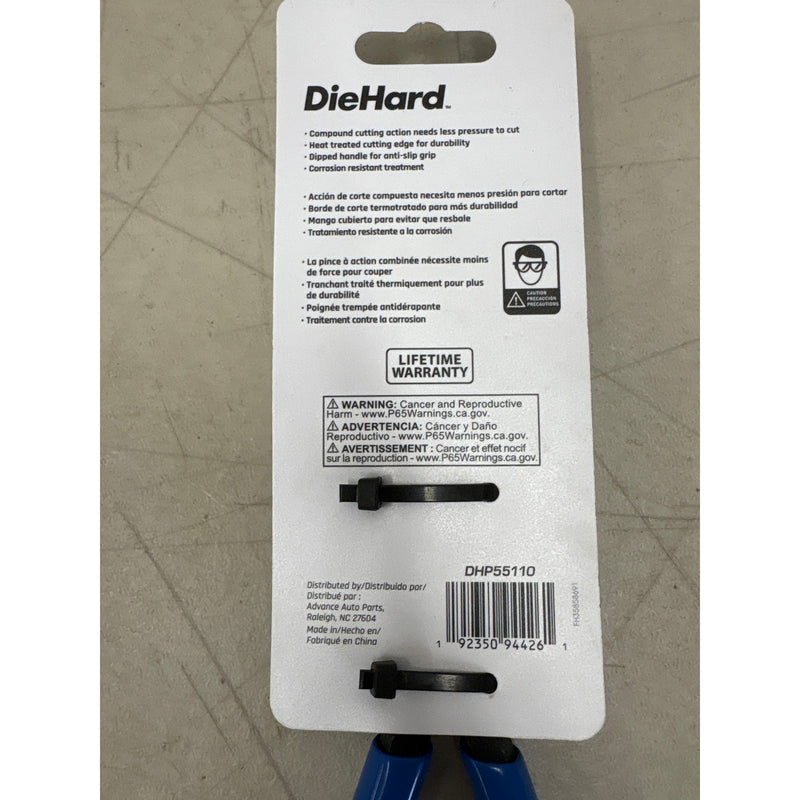 DieHard 8" PivotForce Long Nose Cutting Compound Action Plier Hand Tool DHP55110