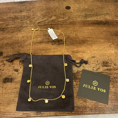 Julie Vos Rainbow Delicate Charm Necklace, 24K Gold Plated, Champagne Radiance