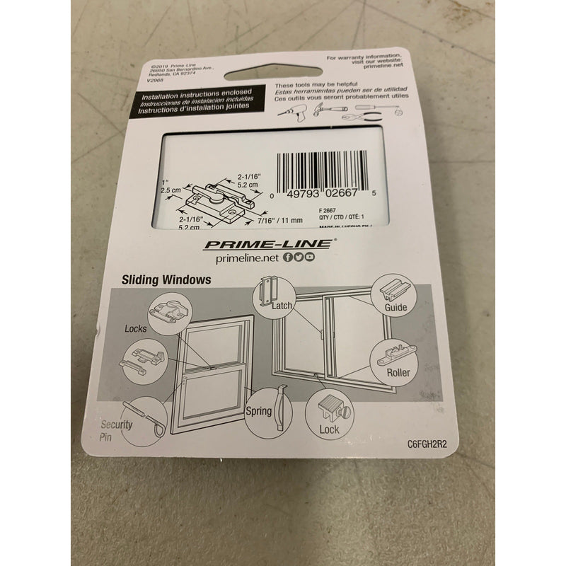(PACK OF 6) Prime-Line Window Sash Lock for Vinyl Windows, White