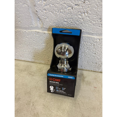 CURT 2in. Trailer Ball 3/4in. x 2-1/8in. Shank; 3,500 lbs. Chrome - 40065