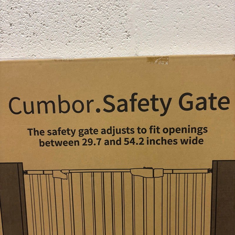 Cumbor 29.7-54.2" Wide Baby Gate Self Closing Dog Gate Pressure Mounted - Black