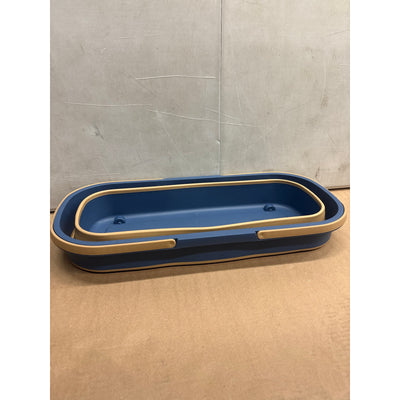 MircleMop Collapsible Mop Bucket, Blue and Tan JUST THE BUCKET 22x10x8"
