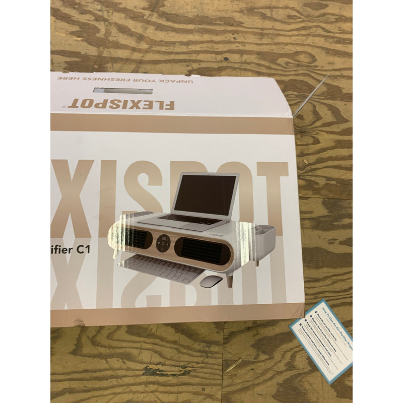 FLEXISPOT HEPA Desktop Air Purifier Computer Stand, Chargeable Ports USB & C, C1