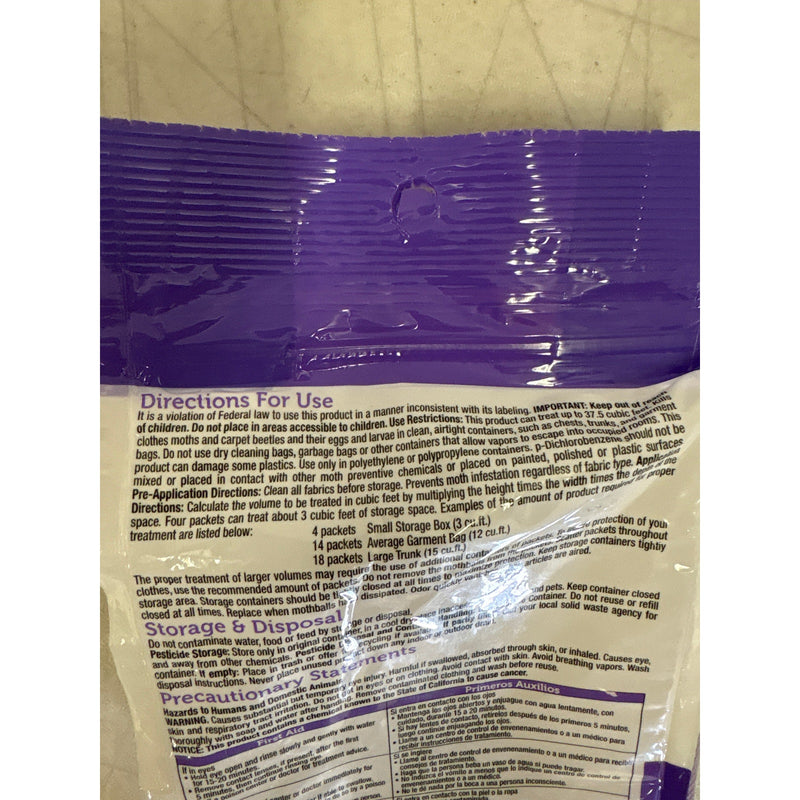 Enoz 12 Oz Lavender Scented Moth Ball Packets, Treats Up To 37.5 cu. ft. E112.6T