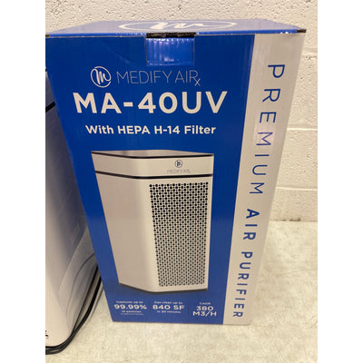 Medify Light Air Purifier with True HEPA H14 Filter White MA-40 UV 1,793 sq ft