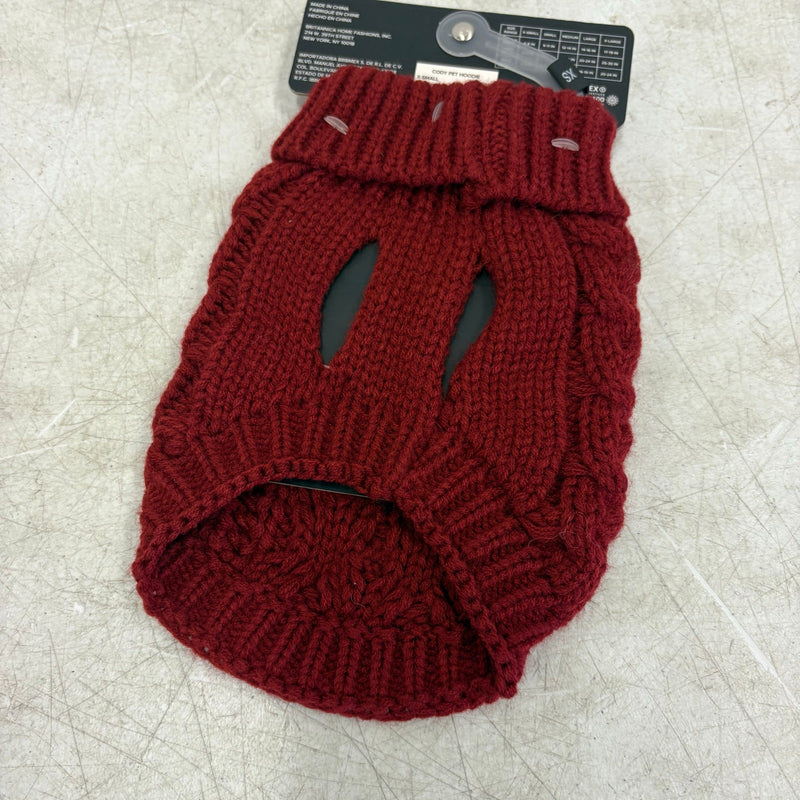 UGG Pet-Classic Cable Knit Dog Sweater Size Xtra Small 6-8" Collar - Red