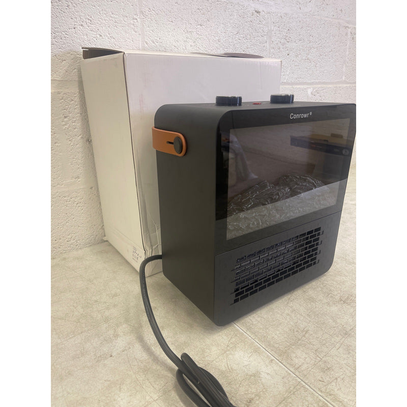 Conrowr Electric Space Heater, Light-Up Fireplace Affect,, 110 V Portable, Black