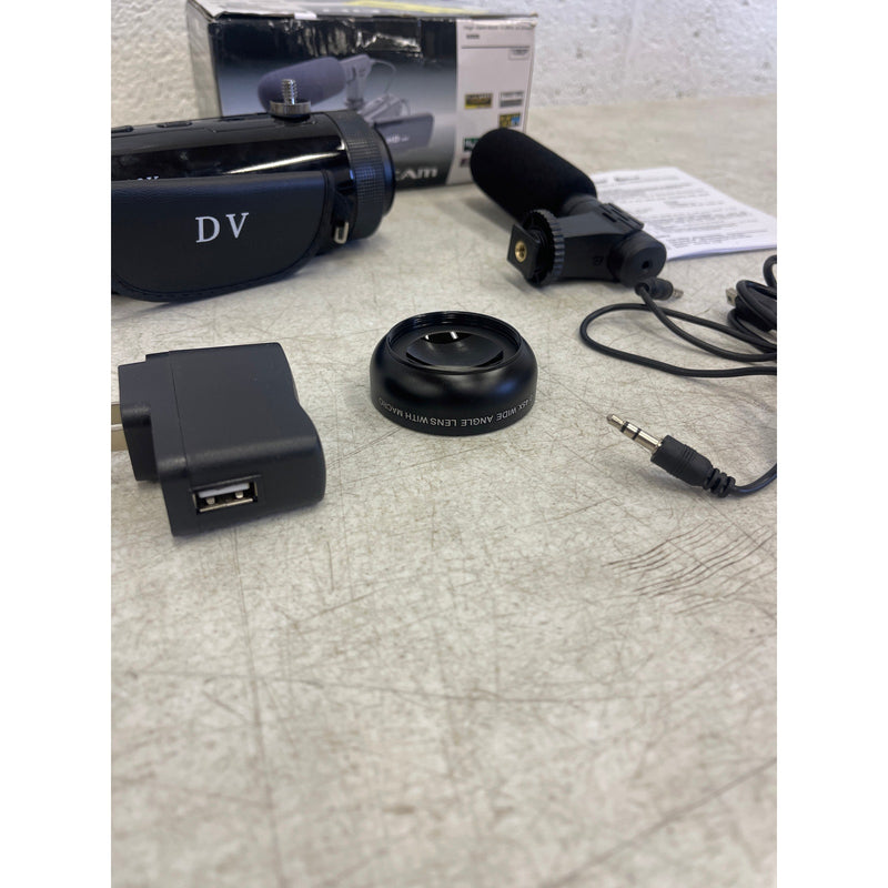 HD Video Camera 1080P 16MP Camcorder IR Night Vision Vlogging Camera Black w Mic
