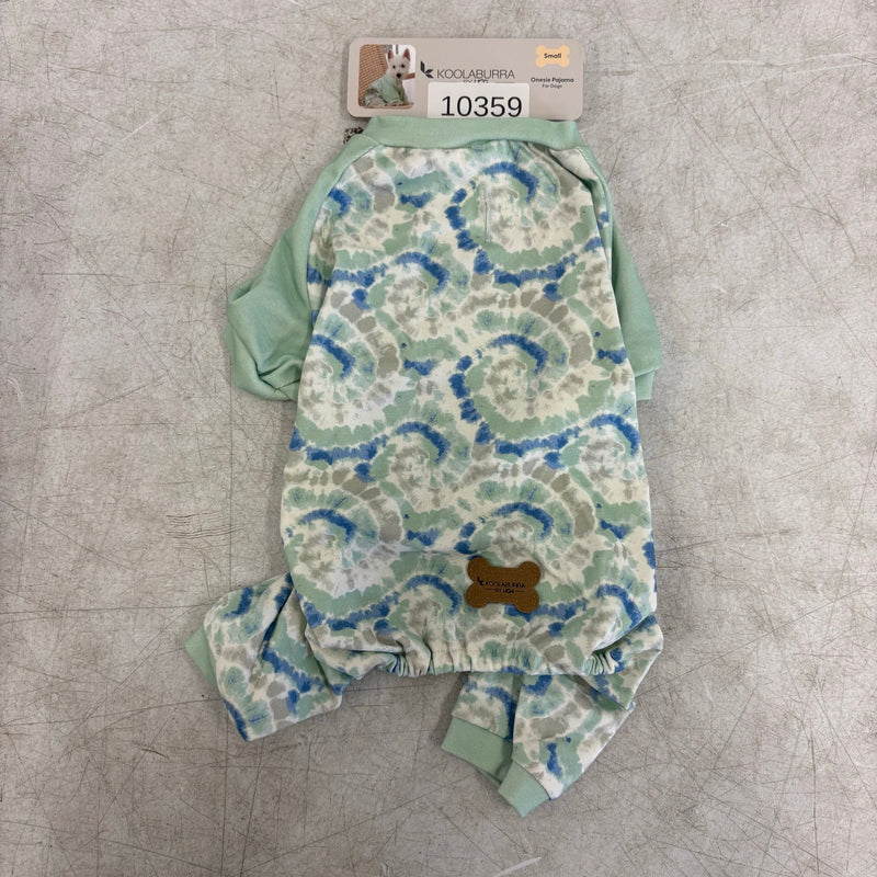 Koolaburra by UGG Pet 1-Piece Pajama Dog Shirt- 12-13" Collar, Aqua Swirl, Small