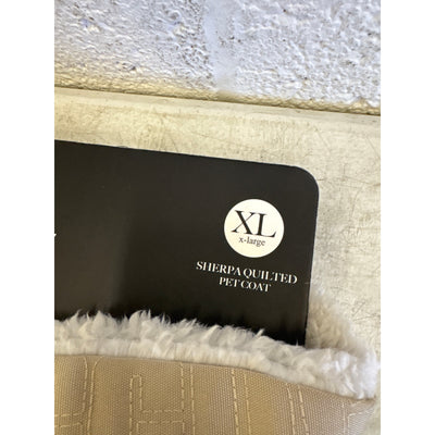 UGG Sherpa Quilted Pet Coat, Hook & Loop Straps, Soft & Cozy, Tan - XL Size